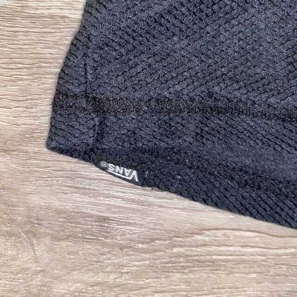 Vans Sweatshirt Adult Large Gray Hoodie Lightweight Embroidered Waffle Knit - Picture 3 of 5